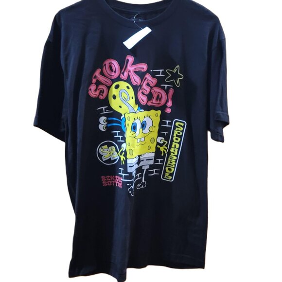 Sponge Bob SquarePants Man's Black T Shirt Size Large (NWT) - Picture 5 of 7